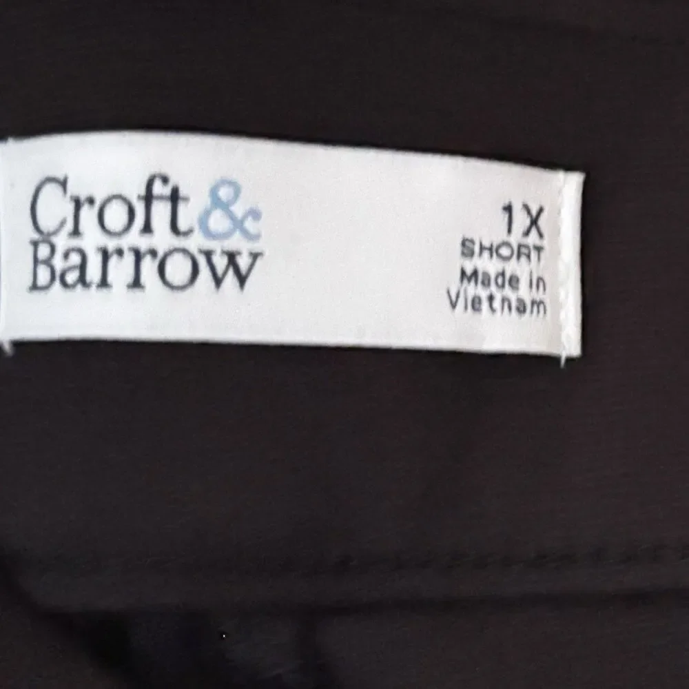 Croft & Barrow Black Pants Womens Size 1X Short Pull On Trousers Slacks Casual - Picture 3 of 4